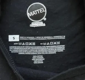 Mattel Barbie Cropped Crew Neck T-shirt Black With Barbie in Pink Writing Small thumbnail 7