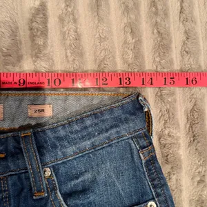 Ariat Real Denim High Rise‎ Straight Leg Distressed Patchwork Jeans Blue 25R thumbnail 5