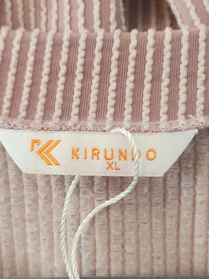 Kirundo Dusty Pink Ribbed Knit Oversized V-Neck Top Size XL thumbnail 8