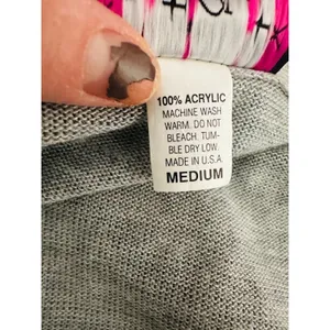 Y2K Vintage Hot Shot Grey Cardigan Tie Sweater Shrug Crochet Bell Sleeve Women M thumbnail 7