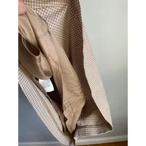 Wilfred Aritzia Brown Gingham Plaid Mini Dress Square Neck Smocked Back Size 8 thumbnail 4