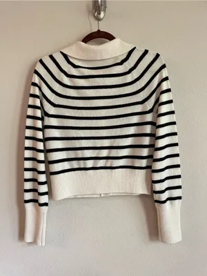 Veronica Beard Cheshire Cashmere Striped Cardigan Size S thumbnail 8