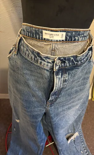 Abercrombie & Fitch The Mom High Rise distressed jeans woman’s size 22R/36 NWT thumbnail 6