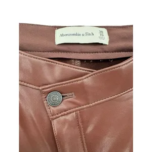 ABERCROMBIE & FITCH Criss-Cross Waist Vegan Leather‎ 90s Straight Pant Size 30 L thumbnail 4