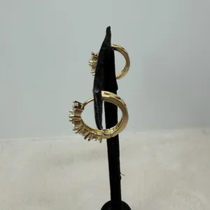 Florentine Huggie Hoop Earrings Gold thumbnail 6