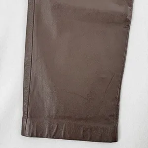MixIt Vintage Brown Genuine Leather Pants Women 12 High Rise Straight Leg 90s thumbnail 5