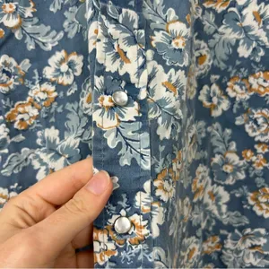 Vintage Sears Authentic Western Wear Pearl Snap Floral Button Down Shirt Size L thumbnail 5