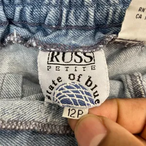 Vintage Russ State Of Blue Denim Skort Women 12 Petite 90s Light Wash thumbnail 3