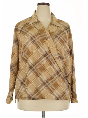 ☀️Ralph Lauren Plaid Button-Up Shirt in Tan and Brown thumbnail 1