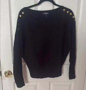 Adorable black with gold Detail sweater express size medium thumbnail 1