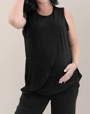 Kindred Bravely Nursing Tank Top SZ Large NEW Black Maternity Breastfeed Layer thumbnail 1