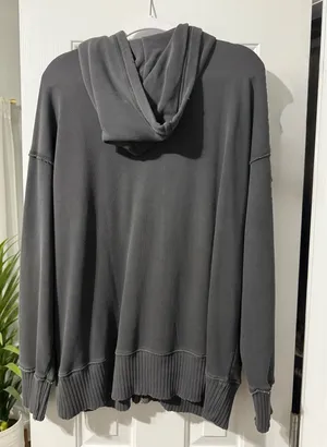 Aerie Oversized Zip-Up Hoodie Distressed thumbnail 2