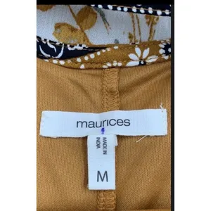 Maurices Mustard Yellow Floral Tile‎ Print Sleeveless Shift Dress Back Cutout M thumbnail 6
