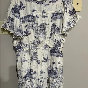 Umgee Landscape Print Collared Mini Dress NWT XL thumbnail 5