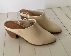 Heeled Mules, Size 5 1/2 Tan thumbnail 2