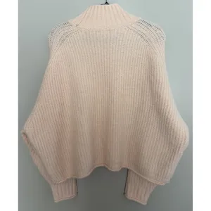 Pilcro Dawn Mock-Neck Chunky Sweater Cream/Peach Women's Size Large thumbnail 2