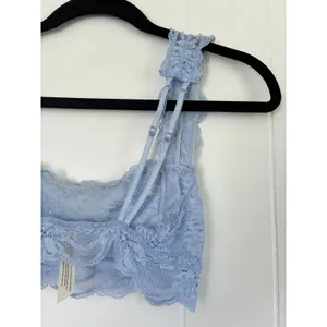 Free People Intimately Light Blue Floral Lace‎ Bralette Double Strap Size S thumbnail 2