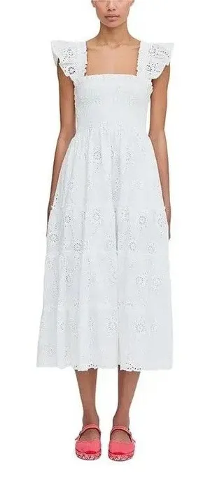 Hill House The Ellie Nap Dress White Women's Size XS Tiered Ruffled Lined Fairy thumbnail 1