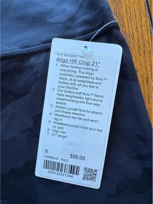 Lululemon Align High Rise 21” Heritage Camo Black Size 8 NWT thumbnail 4