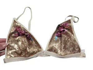 Victoria's Secret Sequin Floral Bralette Size: L thumbnail 1