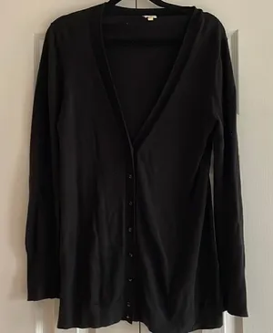 J. Crew Factory Black Cardigan Long Sweater thumbnail 1