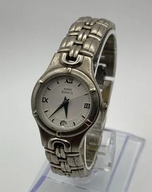 Anne Klein II Silver Stainless Steel Day Indicator Watch Working thumbnail 1