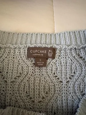 boutique sweater cropped wide arm Blue thumbnail 2