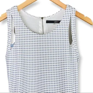 Sugar Lips Sleeveless Skater Mini Dress Textured Check Print Blue White Spring Summer Small thumbnail 2
