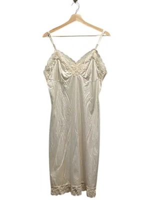 Lorraine Vintage Slip Dress Cream Size 40(L) Coquette Retro Romantic Y2K Summer thumbnail 2