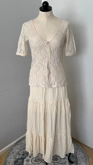 Cream Cottage Core Skirt thumbnail 1
