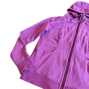 Lululemon On The Daily Zip Down Hoodie Sweater Hooded Ultra Violet Purple Sz 12 thumbnail 4