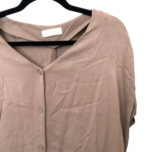 OAK + FORT Buttoned‎ Shirt Mini Dress Tan Small thumbnail 3