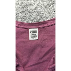 Victoria's Secret PINK Lace Up Tee Maroon Purple Dog Logo Shirt L thumbnail 2