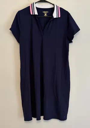 Lilly Pulitzer Luxletic XL Meryl Polo Dress Navy Athletic Tennis Golf Luxury thumbnail 1