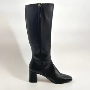SVEGAN Knee High Boots Women's Black Vegan Leather Block Heel Made‎ in Spain 9.5 thumbnail 7