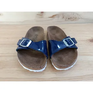 Birkenstock Madrid Blue Patent Sandals Size EU 36 US 5.5 Slightly Used thumbnail 6