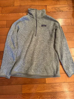 Patagonia Women's Better Sweater 1/4 Zip Fleece Pullover Size Large EUC GRAY thumbnail 2