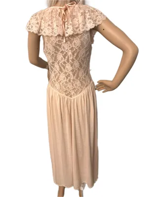 Vintage 80s Victoria’s Secret Union Made USA Lace Nightgown Size Small Pink Rare thumbnail 6