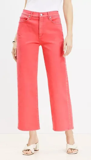 NWT Womens Size 6 6x27 1/2 Ann Taylor LOFT High Rise Wide Leg Crop Jeans NEW thumbnail 1