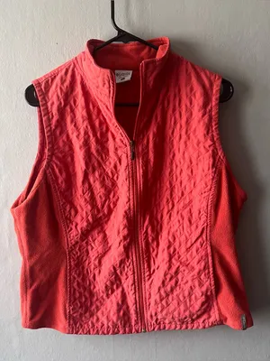 Columbia Orange Quilted Full Zip Vest Size Large thumbnail 1