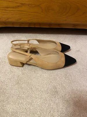 White House Black Market Suede Flats nude thumbnail 3