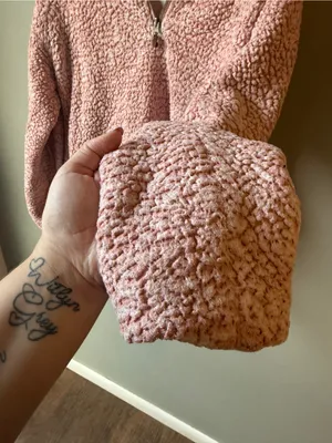 Thread & Supply Pink Sherpa Quarter Zip Pullover Fleece Cozy Size Small thumbnail 6