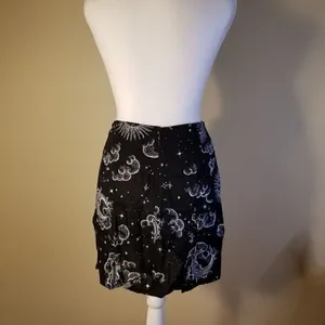 Motel Rocks NWT! A Line Mini Skirt With Thigh Split in Celestial Print Size XS thumbnail 4