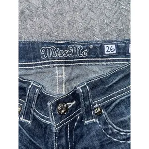 Miss Me Women's Skinny Blue Denim Low Rise Medium Wash Size 26‎ thumbnail 3