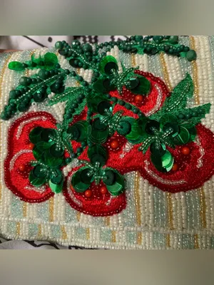 Handcrafted in India Striped Tomato Beaded Shoulder Bag VIRAL NWT thumbnail 10