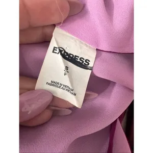 Express Shift Dress Womens Small Magenta Purple V-Neck Halter Strappy Keyhole Ba thumbnail 5