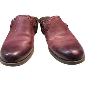 Teva 5‎ Leather Heels Mules Clogs Burgundy Nubuck Boho Fall Western Leather Y2K thumbnail 6