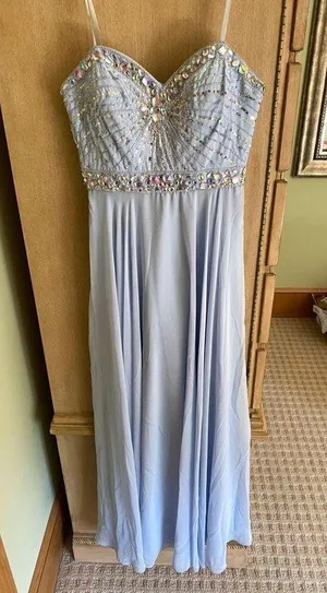 Light Blue Sprkly Prom Dress thumbnail 1