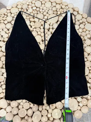 Zara plunge neck velvet V-Neck Sleeveless Top/vest. NWT Sz MD thumbnail 3