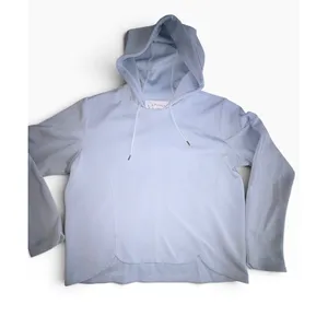 A. Putnam Women Lavender Pastel Purple Scalloped Hem Hooded Sweatshirt Size M thumbnail 3